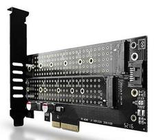 pci express kabelis - Axagon PCEM2-D PCIe NVMe plus SATA M.2 - 4 nuotrauka