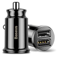 ikroviklis usb 5v 2 1a - Baseus Grain Mini 2x USB 3.1A juodas (CCALL-ML01) - 1 nuotrauka