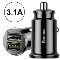 ikroviklis usb 5v 2 1a - Baseus Grain Mini 2x USB 3.1A juodas (CCALL-ML01) - 16 nuotrauka