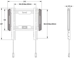 tv 24 - M UNIVERSAL WALLMOUNT FIXED SMALL BLACK - 8 nuotrauka