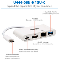 maitinimo laidas - Tripp Lite USB-C Dock U444-06N-H4GU-C - 7 nuotrauka