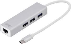 ethernet usb c hub - Dock stotelė Digitus Digitus USB-C GigE, sidabro, 0.01 m - 1 nuotrauka