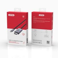 displayport cable - Laidas Unitek V1409A, juoda/pilka, 2 m - 4 nuotrauka