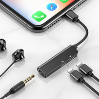 lightning to 3.5mm - Baseus L52 Lightning To 3.5mm Adapter Black - 5 nuotrauka