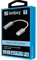 ausiniu laidas kabelis - Sandberg 134-13 Headset USB Converter - 2 nuotrauka