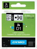 Dymo Juostelė D1 43613 6mm x 7m juodas ant baltos