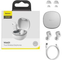 baseus ausines belaides - Baseus WM01 White (Baltos) - 3 nuotrauka