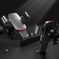 metalo kampuotis - Baseus Metal Age Gravity Car Mount Gray - 14 nuotrauka