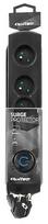 virsitampiu apsauga - Qoltec Surge Protector 4 Outlet Black 1.5m - 3 nuotrauka