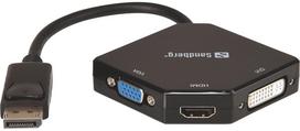 adapteris dvi to hdmi - Sandberg DisplayPort to HDMI/DVI/VGA Adapter 509-11 - 1 nuotrauka