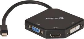 adapteris dvi to hdmi - Sandberg Mini DisplayPort to HDMI/DVI/VGA Adapter 509-12 - 1 nuotrauka