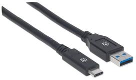 usb c 3 type c 3m - Manhattan USB To USB Type-C Black 3m - 2 nuotrauka