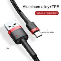 c type 3a baseus - Baseus Cafule USB To USB Type-C Cable 0.5m Black - 12 nuotrauka