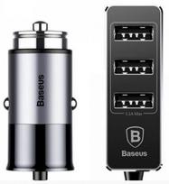 baseus car charger - Baseus Premium Tripple USB Quick Charge Car Charger Black - 1 nuotrauka