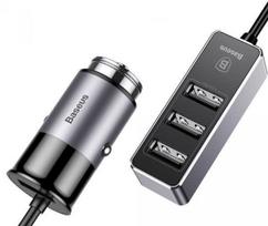baseus car charger - Baseus Premium Tripple USB Quick Charge Car Charger Black - 2 nuotrauka