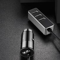 baseus car charger - Baseus Premium Tripple USB Quick Charge Car Charger Black - 5 nuotrauka