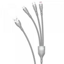 typos - Dudao L20X 3in1 cable Lightning/ microUSB/ USB Type C 65W 1,2m gray - 1 nuotrauka