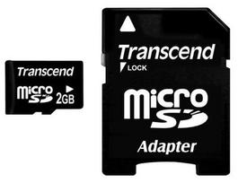 Atminties kortelė Transcend microSD 2GB + Adapteris