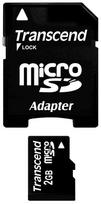 micro sd card adapter - Atminties kortelė Transcend microSD 2GB + Adapteris - 2 nuotrauka