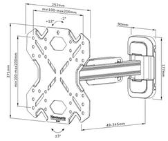 televizoriaus stovas 55 - NEOMOUNTS SELECT SCREEN WALL MOUNT (FULL MOTION, 2 PIVOTS, VESA 200X200) - 8 nuotrauka