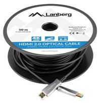 50m hdmi kabelis - Kabelis Lanberg, juoda/pilka, 50 m - 1 nuotrauka