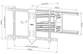 vesa 100x100 laikiklis - NEOMOUNTS SELECT SCREEN WALL MOUNT (FULL MOTION, 3 PIVOTS, VESA 800X400) - 8 nuotrauka