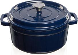 Puodas su dangčiu Kamado Bono Grandfeu Cast Iron 4.7l, tamsiai mėlynas
