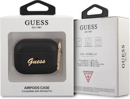 airpods case - Guess GUAPSASMK Saffiano metal logo Case for Airpods Pro Black - 3 nuotrauka