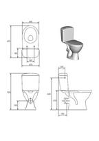 bakelis cersanit - Pastatomas unitazas Cersanit Merida MR010B K03-014, horizontalus vandens nubėgimas - 3 nuotrauka