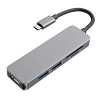 sd korteles skaitytuvas - RoGer USB-C Hub 5in1 USB 3.0 x2 / HDMI / SD card reader / TF card reader - 1 nuotrauka