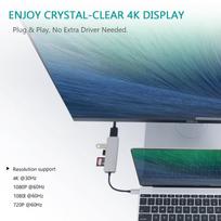 sd korteles skaitytuvas - RoGer USB-C Hub 5in1 USB 3.0 x2 / HDMI / SD card reader / TF card reader - 6 nuotrauka