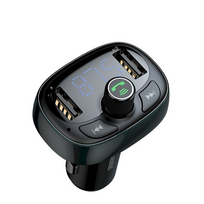 baseus fm - Baseus S-09 T-Type 3.4A Bluetooth MP3 Car Charger with Dual USB Output Tarnish - 1 nuotrauka