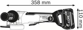bosch professional kampinis slifuoklis - Bosch GWX 18V-10 SC, 125 mm + lagaminas (be akumuliatoriaus ir įkroviklio) - 2 nuotrauka