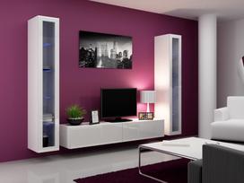 40 tv stovas - Cama Meble Vigo 180 TV Stand White/White Gloss - 2 nuotrauka