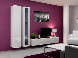 40 tv stovas - Cama Meble Vigo 180 TV Stand White/White Gloss - 4 nuotrauka