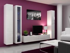 40 tv stovas - Cama Meble Vigo 180 TV Stand White/White Gloss - 7 nuotrauka