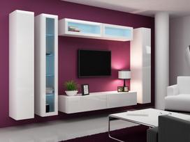 40 tv stovas - Cama Meble Vigo 180 TV Stand White/White Gloss - 9 nuotrauka