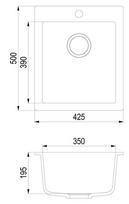 helikos - Plautuvė Akvasanita Simplex SQS 100-601 W, 42,5 x 50 x 19,5 - 2 nuotrauka