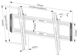 sieninis tv stovas - Neomounts By Newstar WL35-550BL16, 40-75", 70 kg - 8 nuotrauka