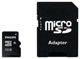 philips adapter - Philips 32GB micro SDHC Class 10 + Adapter FM32MP45B/ 10 - 1 nuotrauka