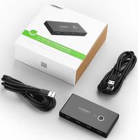 usb jungiklis - Jungiklis KVM USB 2x4 UGREEN USB 2.0 juodas - 2 nuotrauka