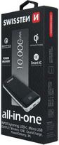 power bank wireless - Swissten All In One 3A / PD / QC 3.0 / Wireless 10W / USB / USB-C / 10000 mAh Black - 2 nuotrauka