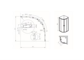 duso kabina 90x90 - Pusapvalė dušo kabina Ravak XP2CP4-90, 190x90x90 cm, be padėklo - 3 nuotrauka