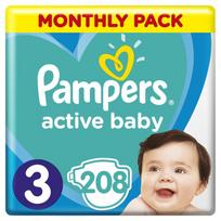 sauskelnes - Pampers Active Baby S3 208 - 1 nuotrauka