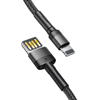apple laidu - Baseus Cafule USB (reversible) to Lightning 2.4A, 1m Gray-Black - 3 nuotrauka