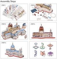 cubicfun 3d puzzle - 3D dėlionė Cubicfun St Paul's Cathedral, 643 dalių - 12 nuotrauka