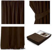 naktines uzuolaidos blackout - AmeliaHome Pleat Blackout Curtains Dark Brown 140x270cm - 2 nuotrauka