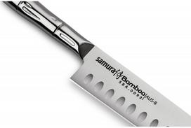 peiliai samura bamboo - Samura BAMBOO Small Santoku hollow ground 5.5"/ 137mm - 4 nuotrauka