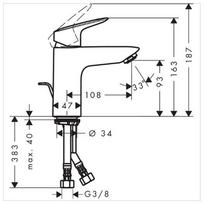 praustuvo maisytuvas hansgrohe - Praustuvo maišytuvas Hansgrohe Logis 71100000 - 2 nuotrauka