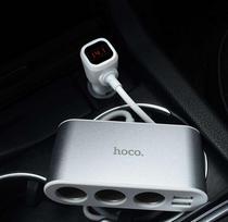 automobiliniai sakotuvai - Įkroviklis-šakotuvas  Hoco Z13 su 2 USB jungtimi ir trimis jungtimis - 4 nuotrauka